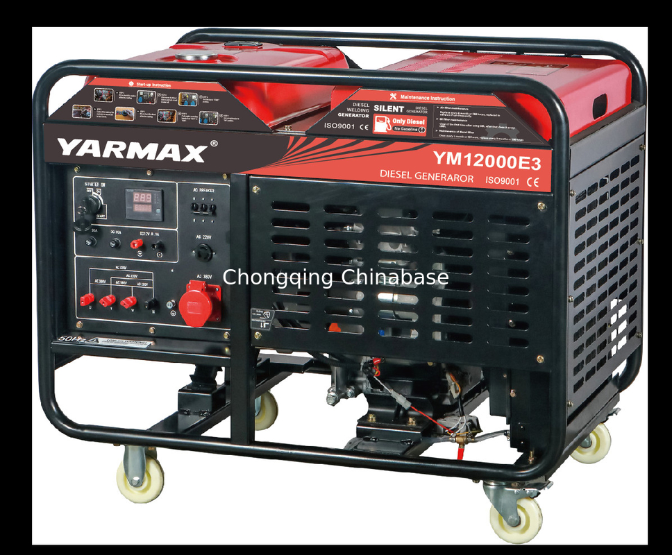 8.8KW 9.8KW Generator Diesel Portabel Terbuka YM12000E YM2V80 Berpendingin Air